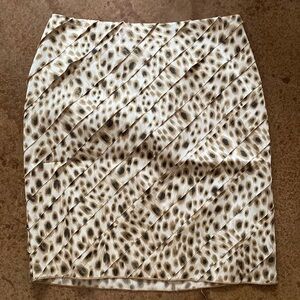 Ann Taylor cheetah animal print tiered lined‎ mini pencil skirt
